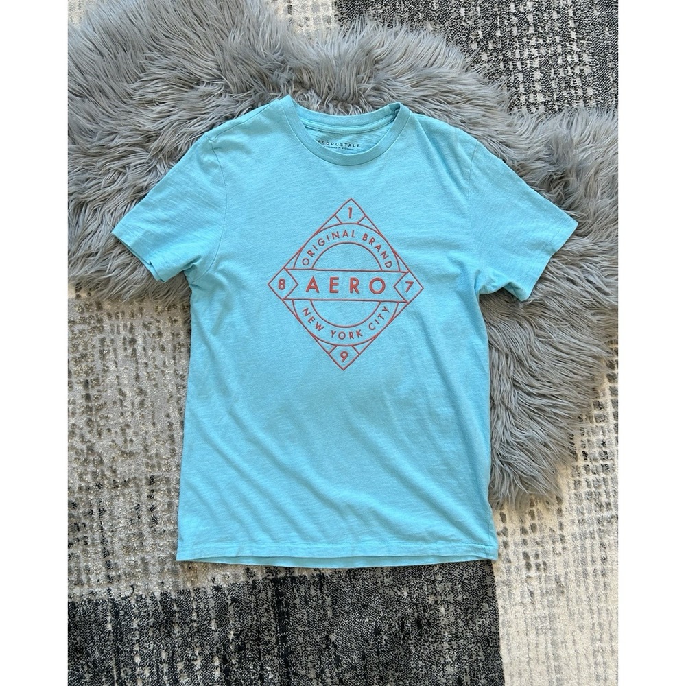 Aeropostale Blue New York Diamond Graphic Tee Size Medium